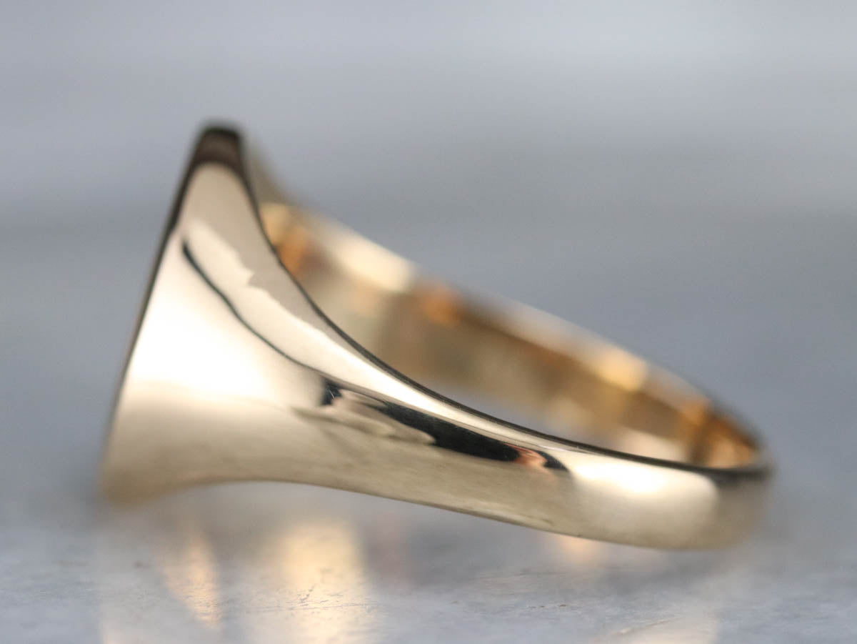 Unisex Plain Gold Signet Ring