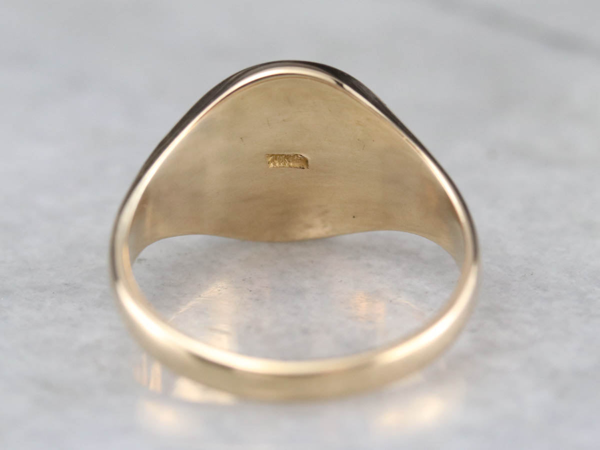 Unisex Plain Gold Signet Ring