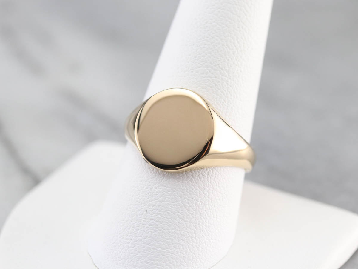 Unisex Plain Gold Signet Ring