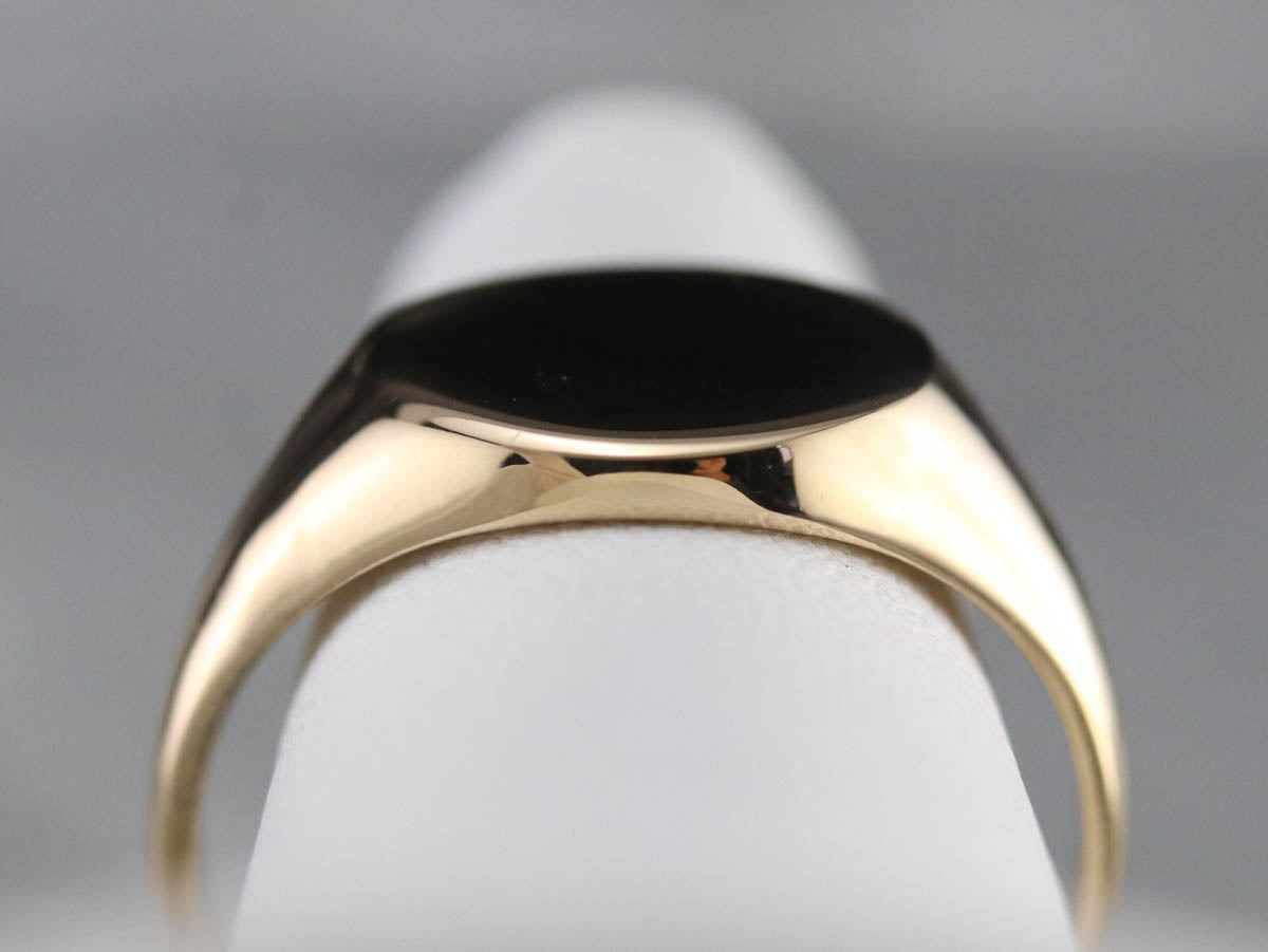 Unisex Plain Gold Signet Ring