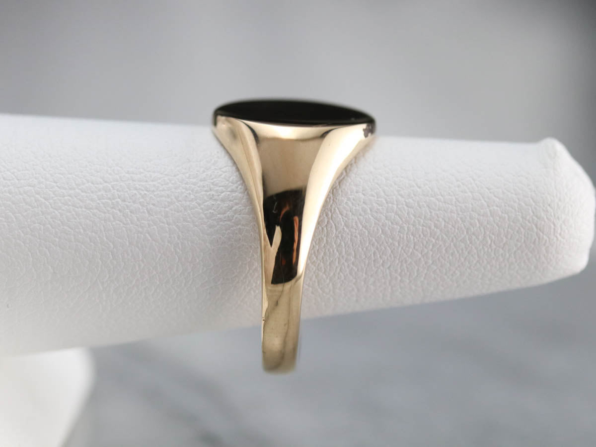 Unisex Plain Gold Signet Ring