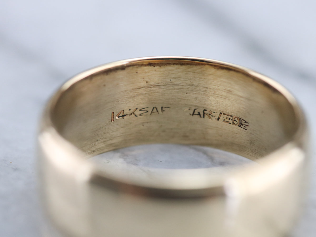 Men's Art Carved Gold Band