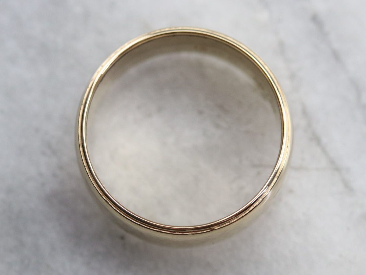 Men's Art Carved Gold Band