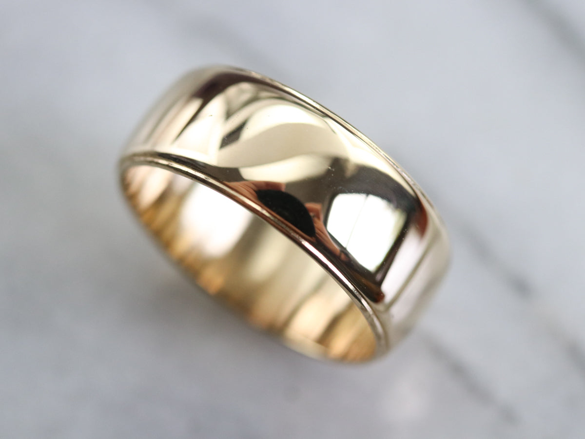 Men's Art Carved Gold Band