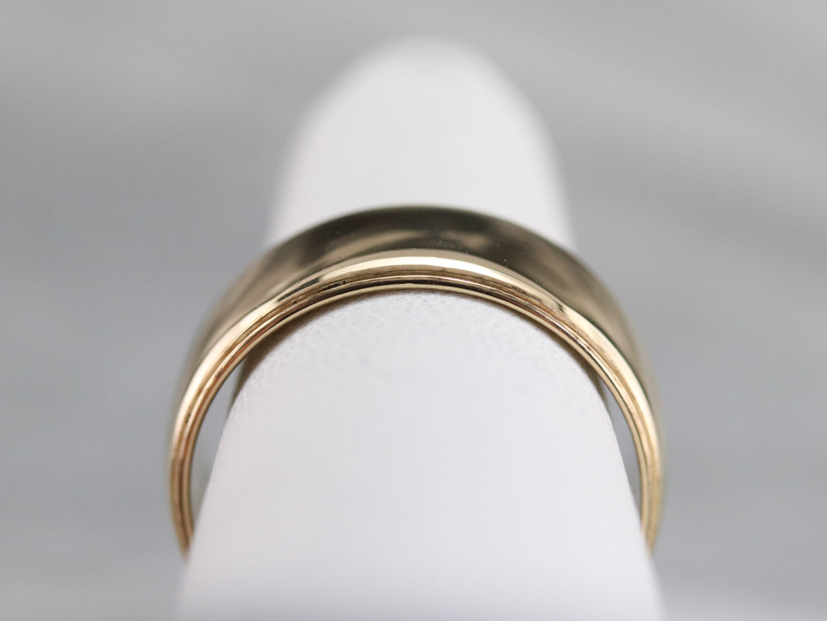 Men's Art Carved Gold Band