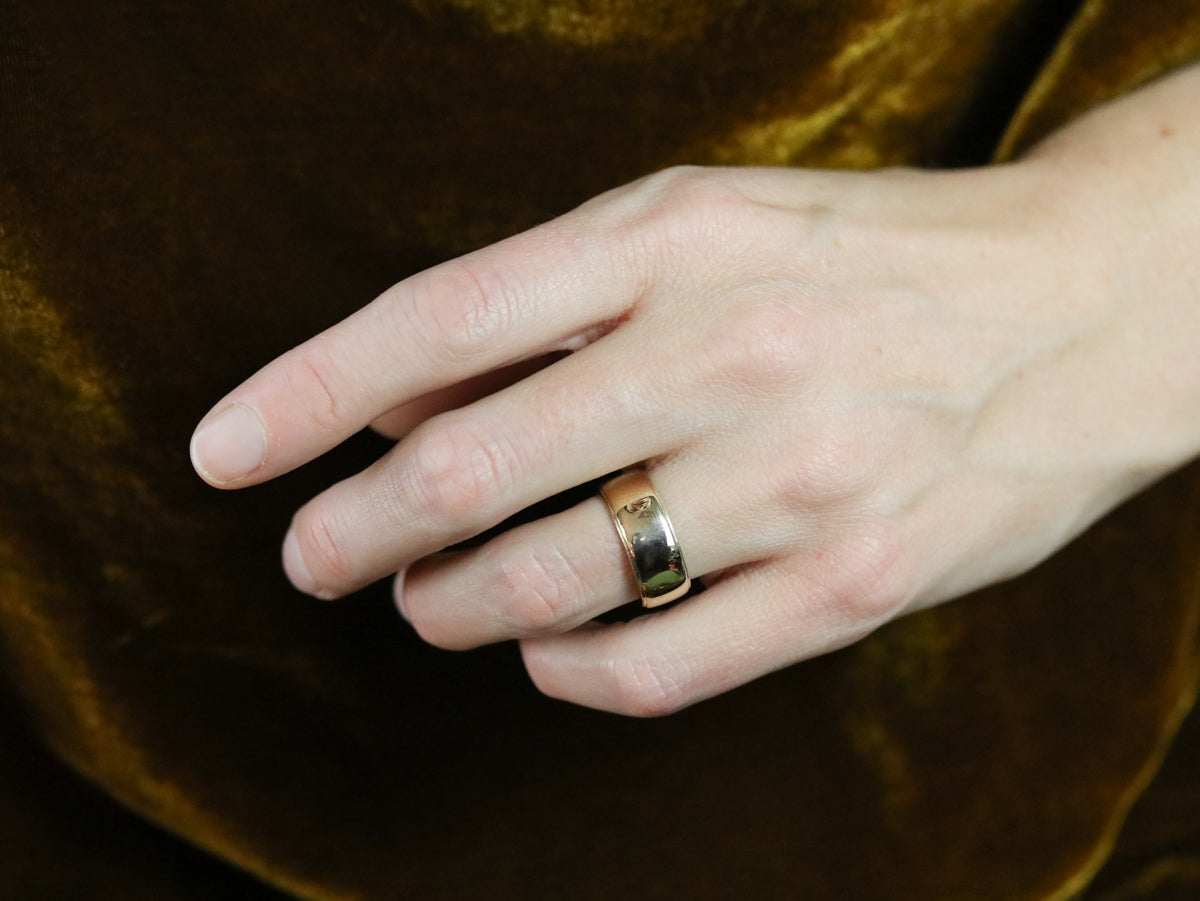 Men's Art Carved Gold Band