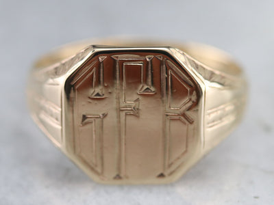 Art Deco "GFB" Signet Ring