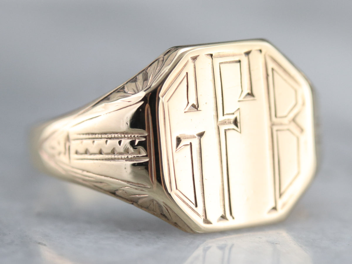 Art Deco "GFB" Signet Ring