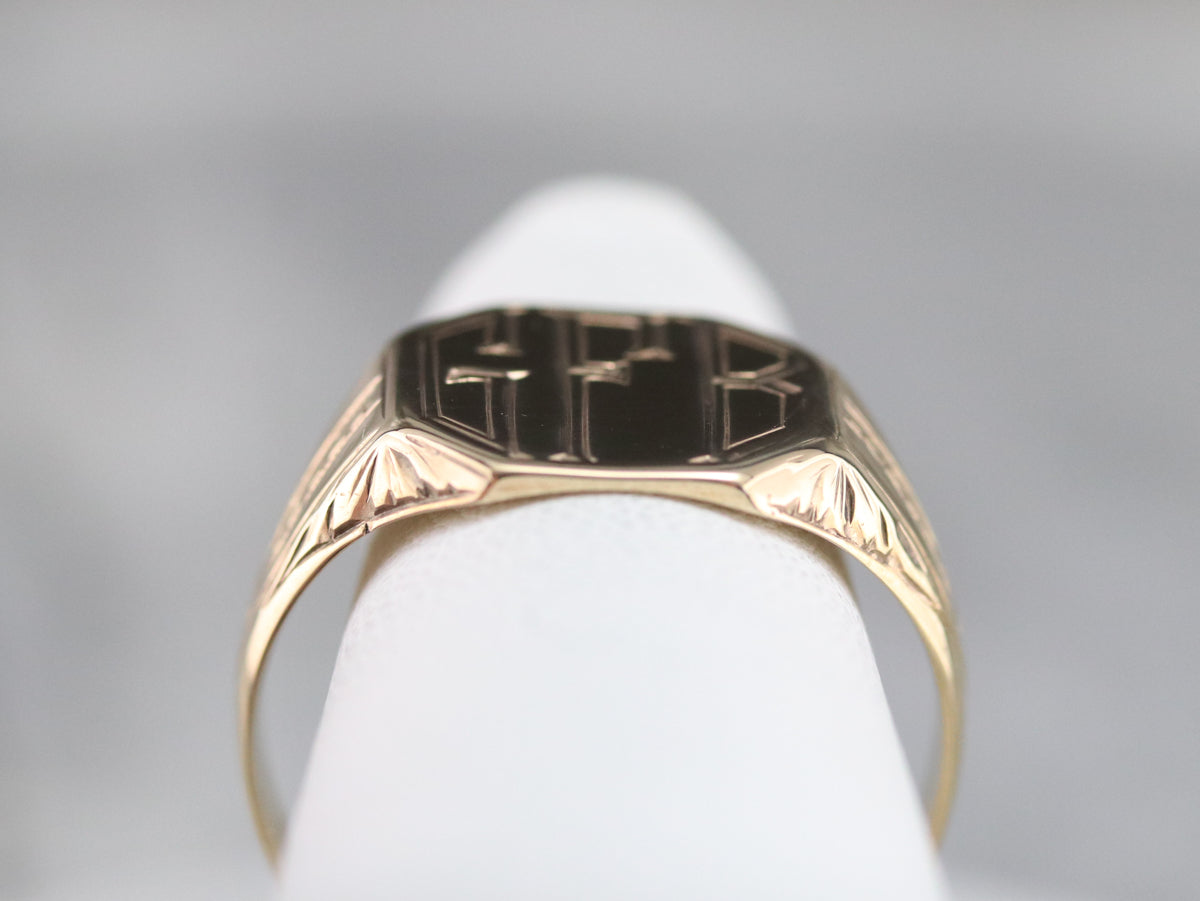 Art Deco "GFB" Signet Ring