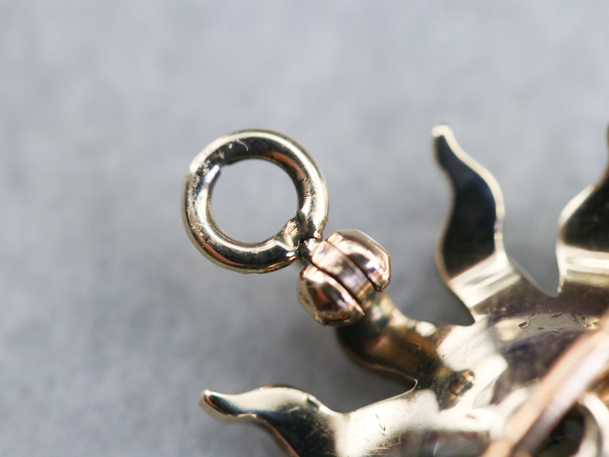 Victorian Seed Pearl Starburst Pin or Pendant