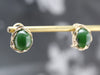 Vintage Jade Gold Wire Earrings