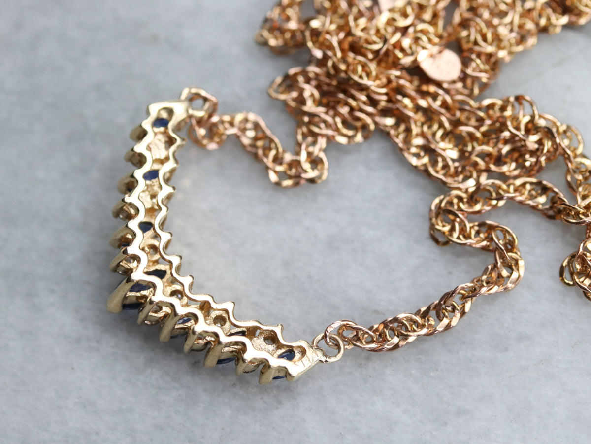 Sapphire Diamond Gold Necklace
