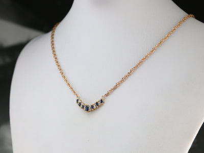Sapphire Diamond Gold Necklace