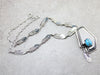 Native American Turquoise Feather Sterling Silver Necklace