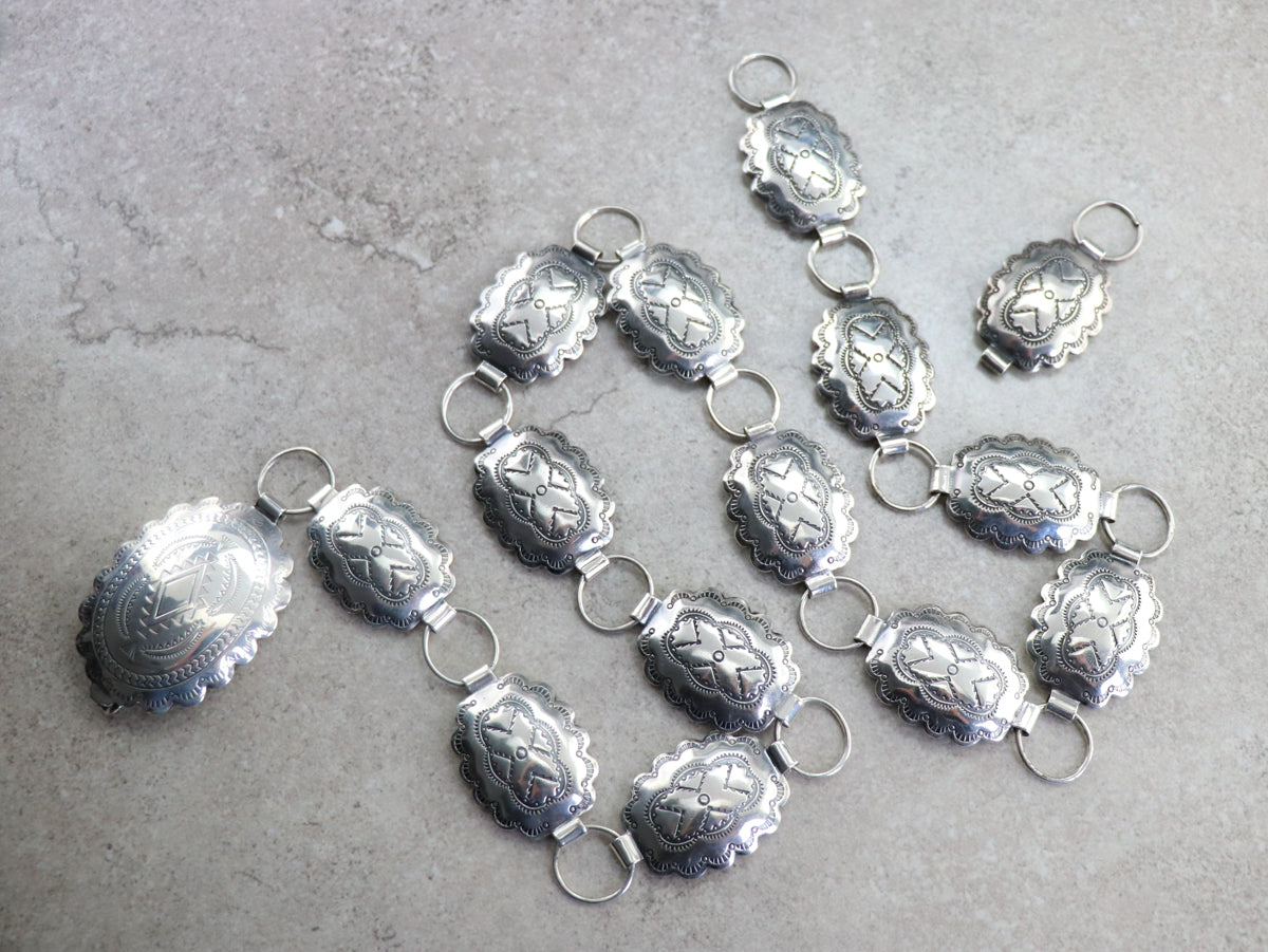 Native American Sterling Silver Concha Belt