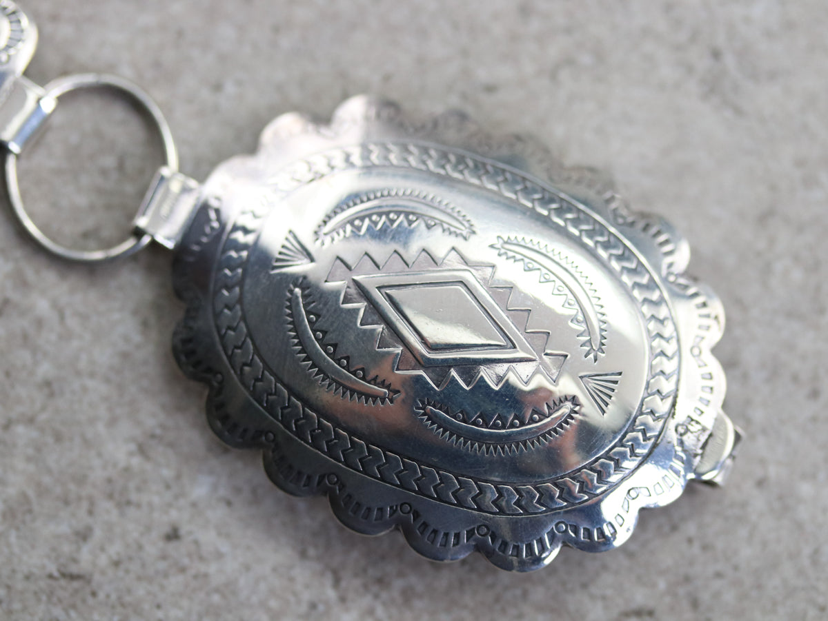 Native American Sterling Silver Concha Belt