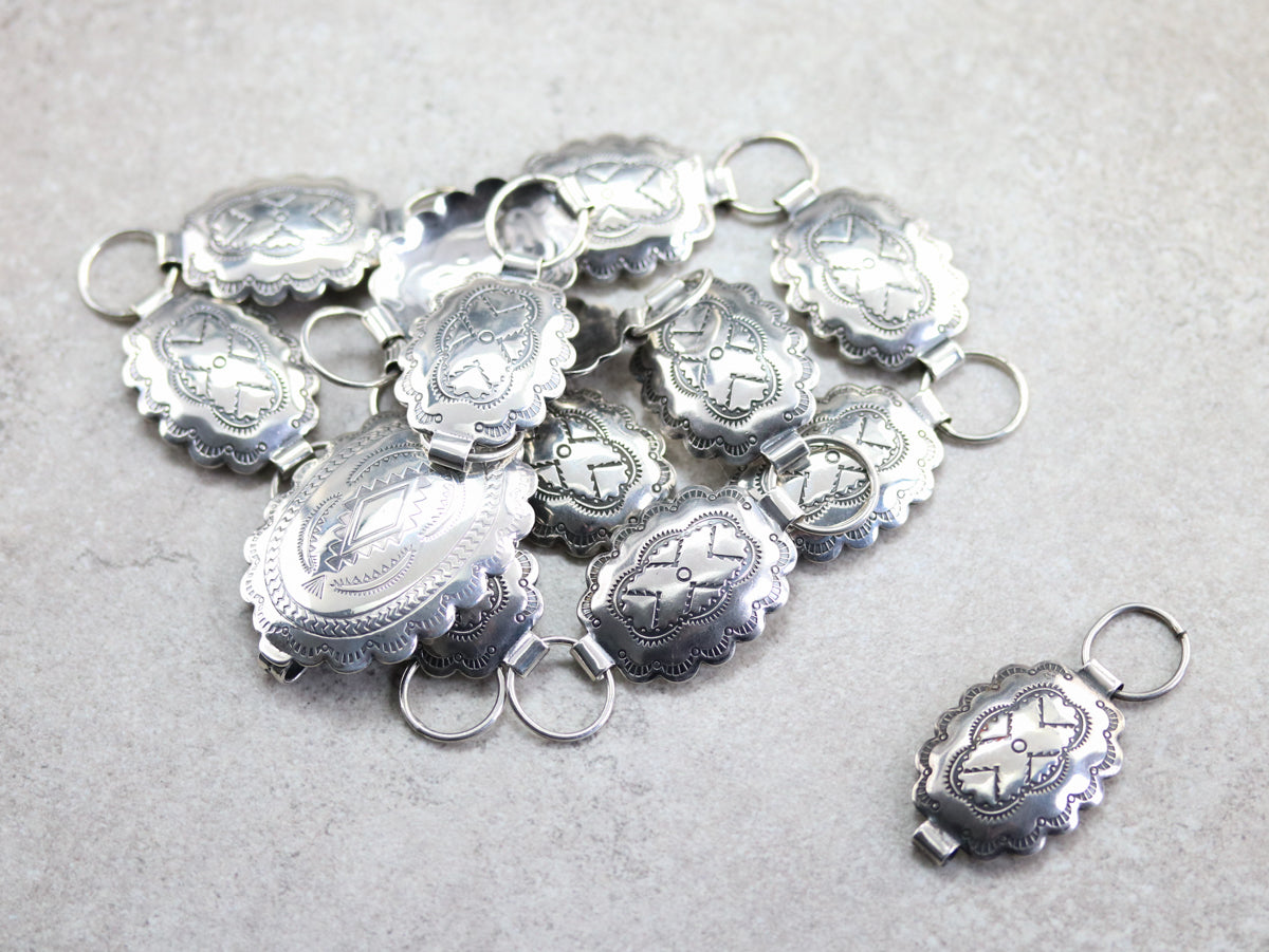 Native American Sterling Silver Concha Belt