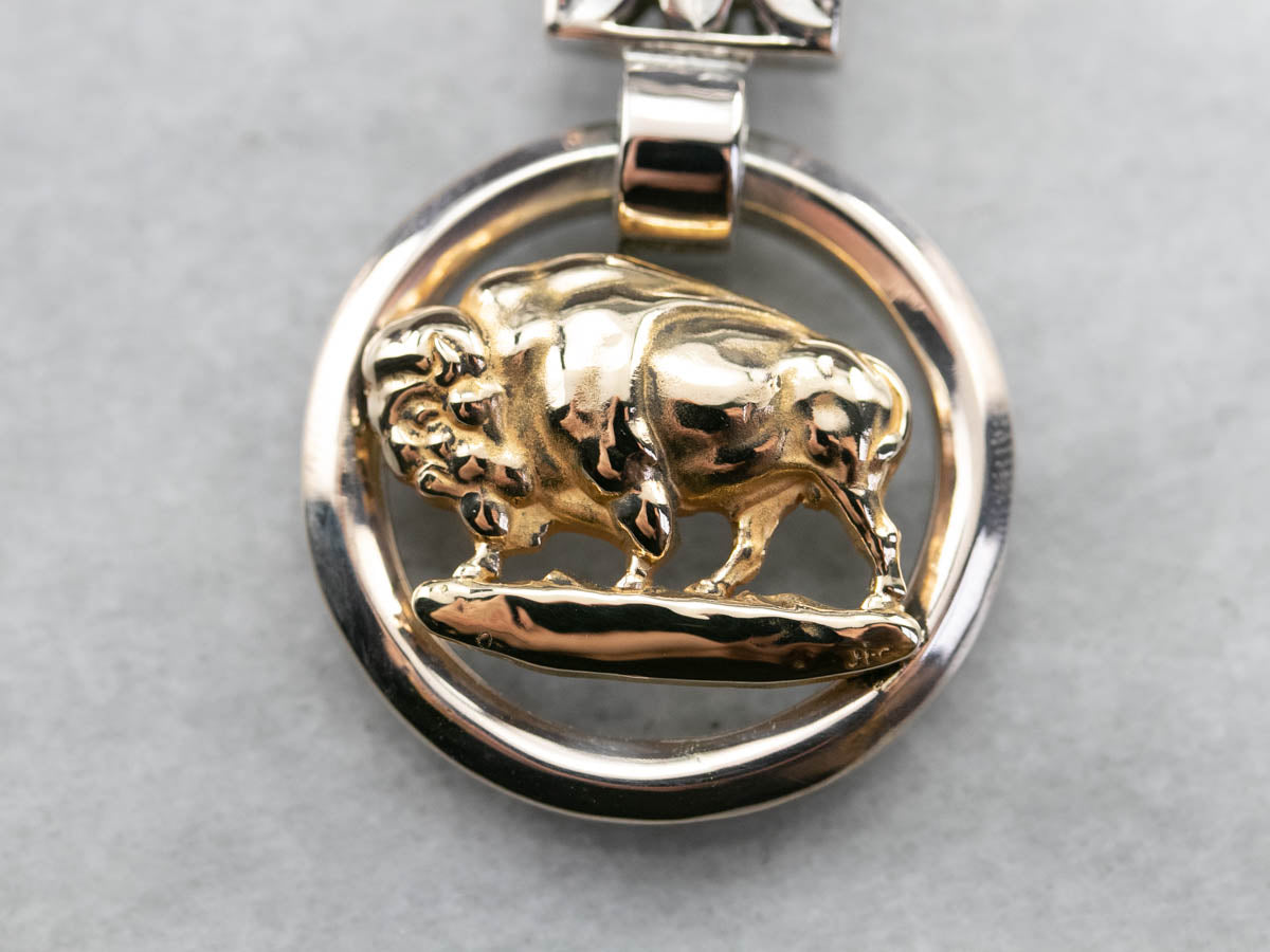 Bold Buffalo Mixed Metal Pendant
