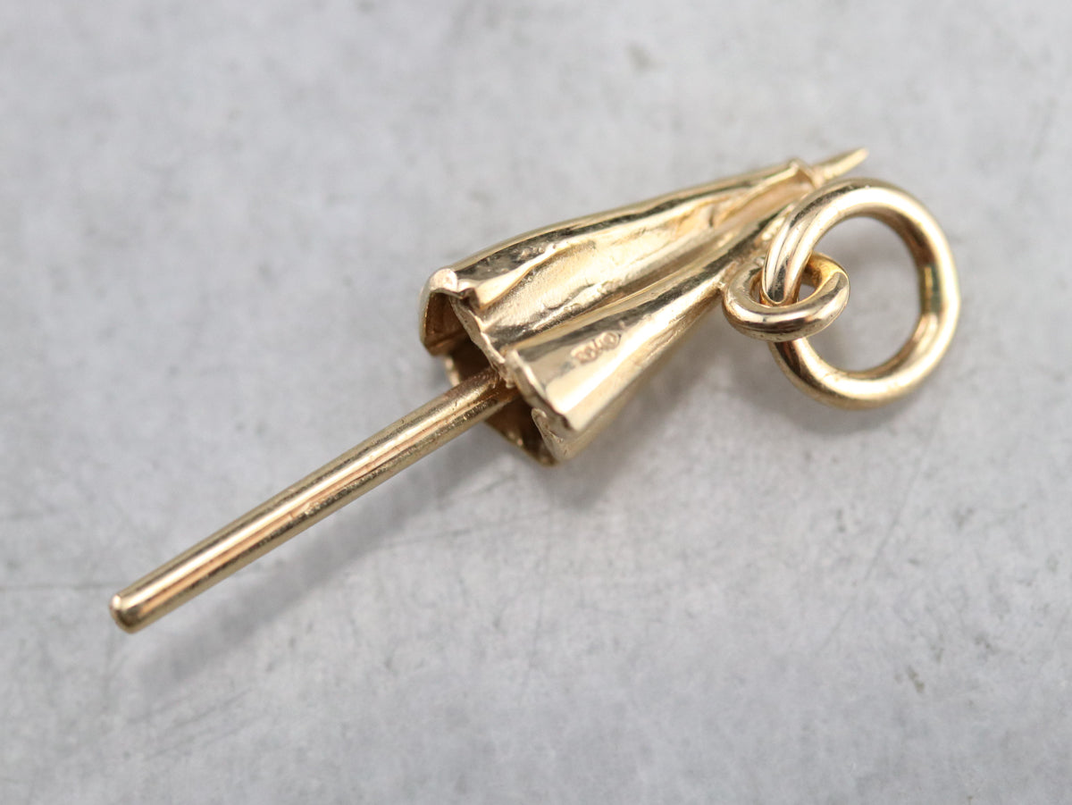 Vintage Gold Umbrella Charm