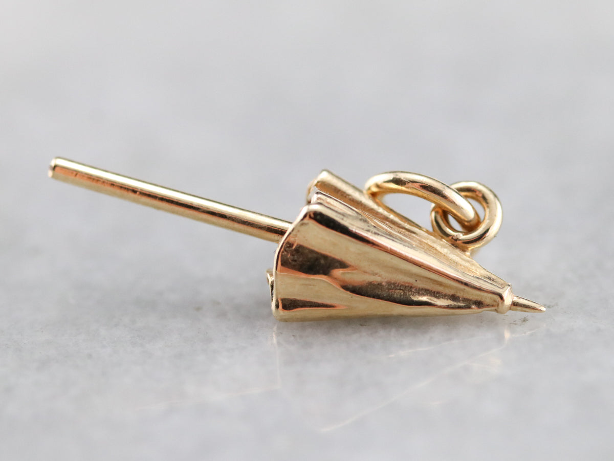 Vintage Gold Umbrella Charm