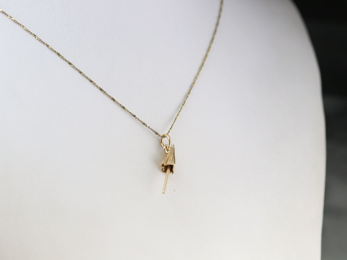 Vintage Gold Umbrella Charm