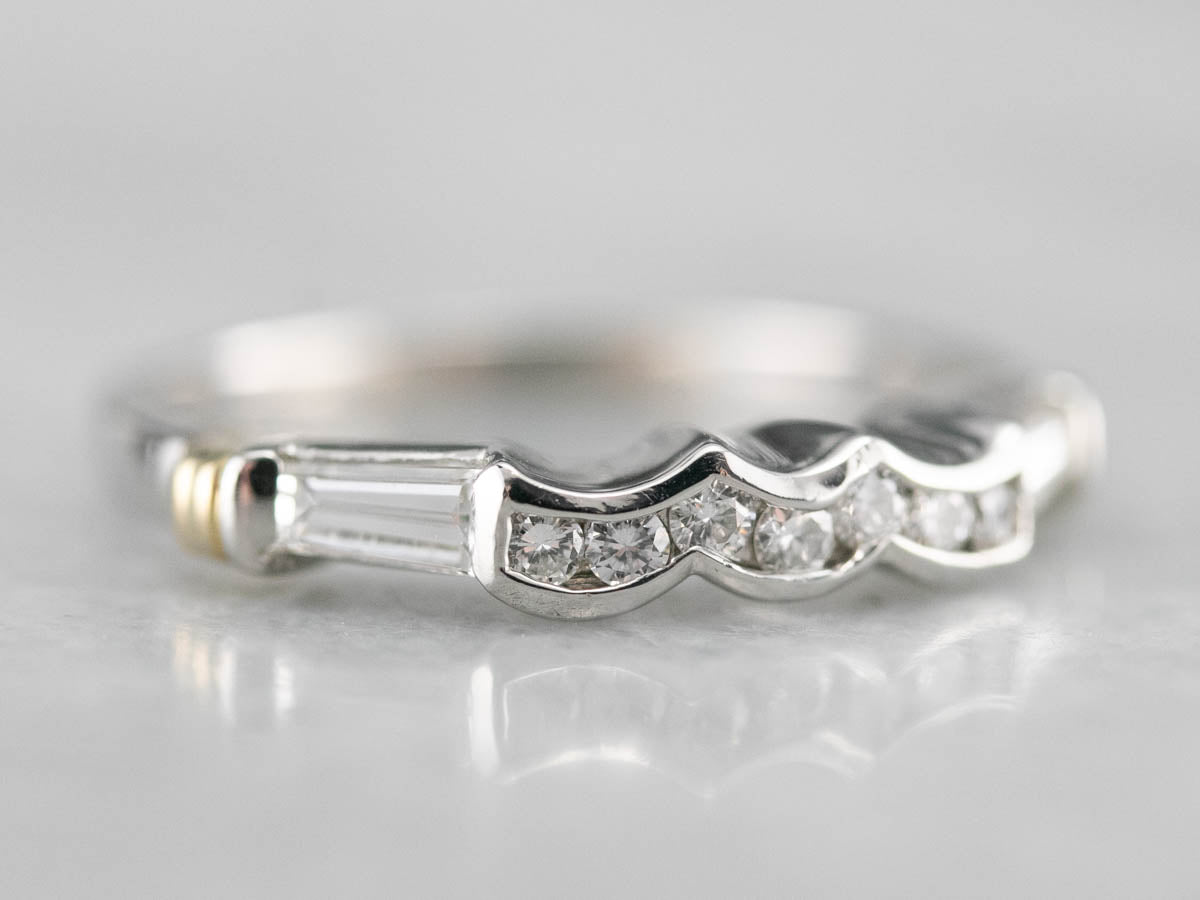 Diamond Platinum and 18K Gold Enhancer Band