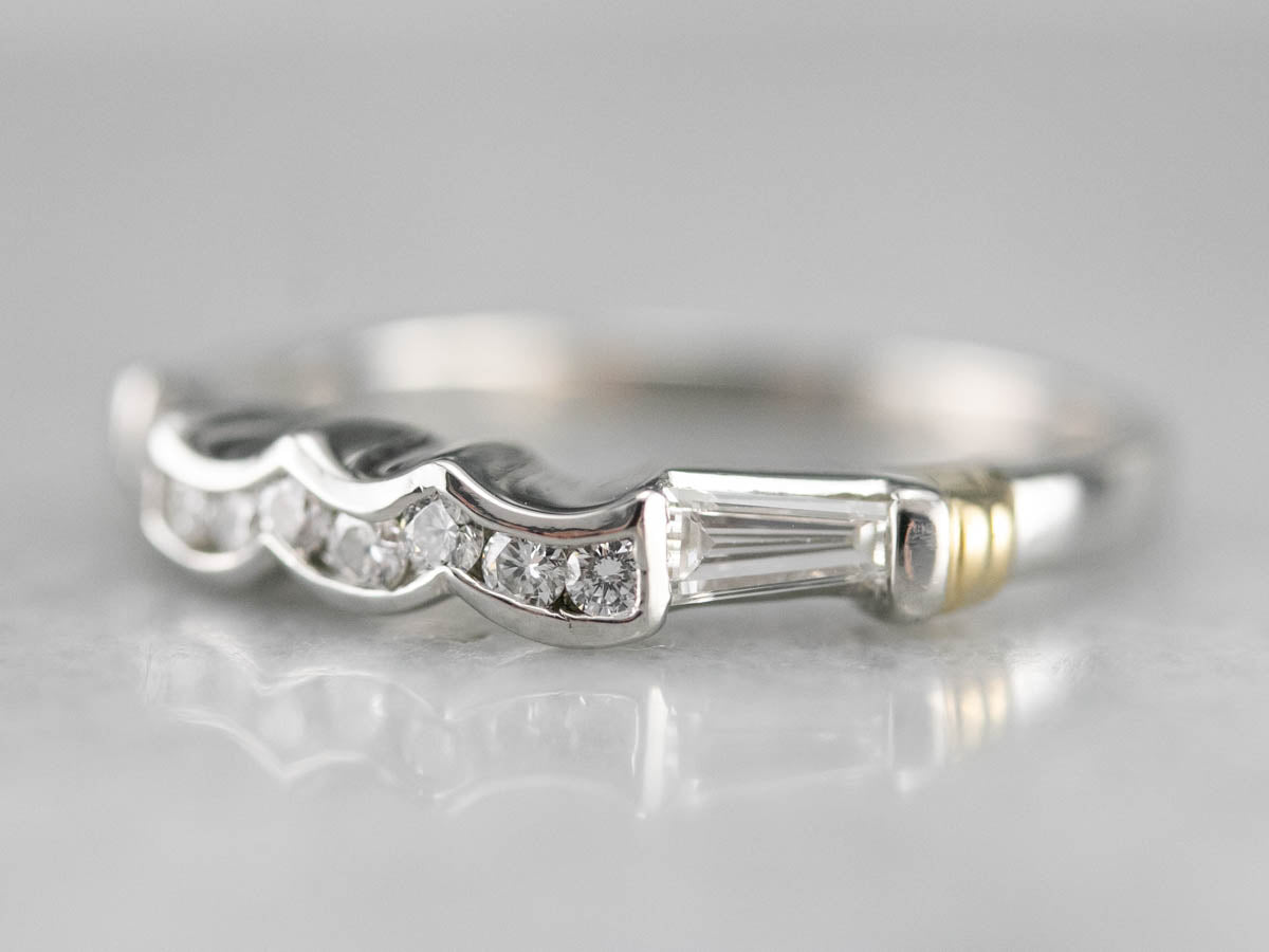 Diamond Platinum and 18K Gold Enhancer Band