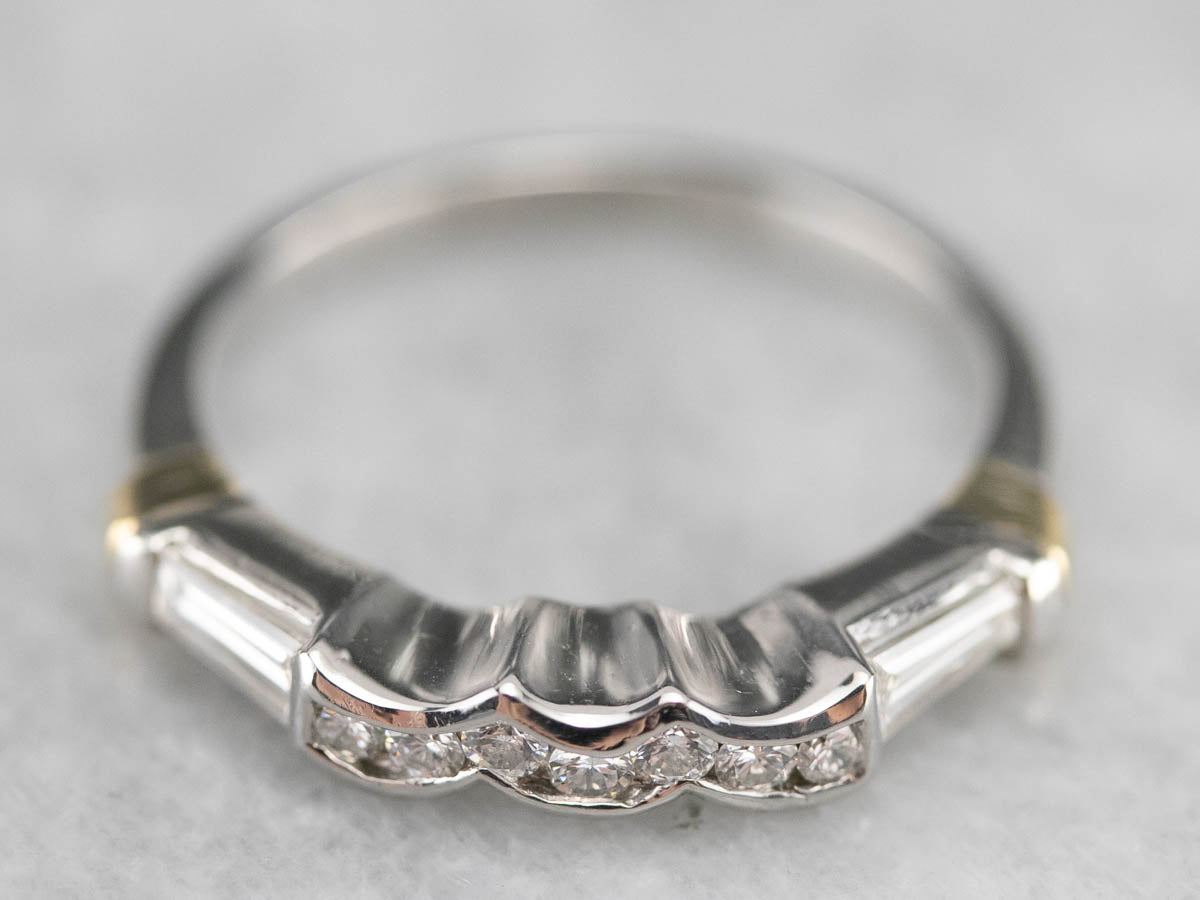 Diamond Platinum and 18K Gold Enhancer Band