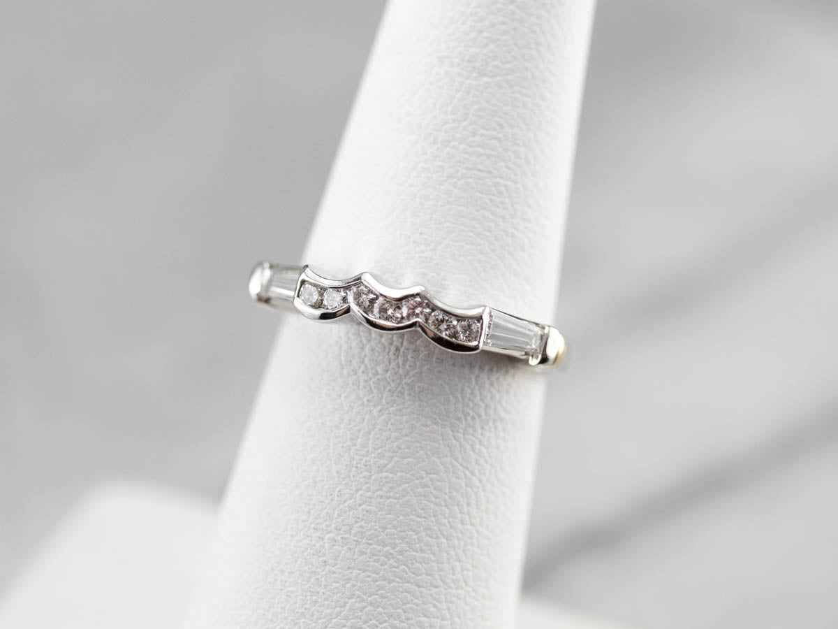 Diamond Platinum and 18K Gold Enhancer Band