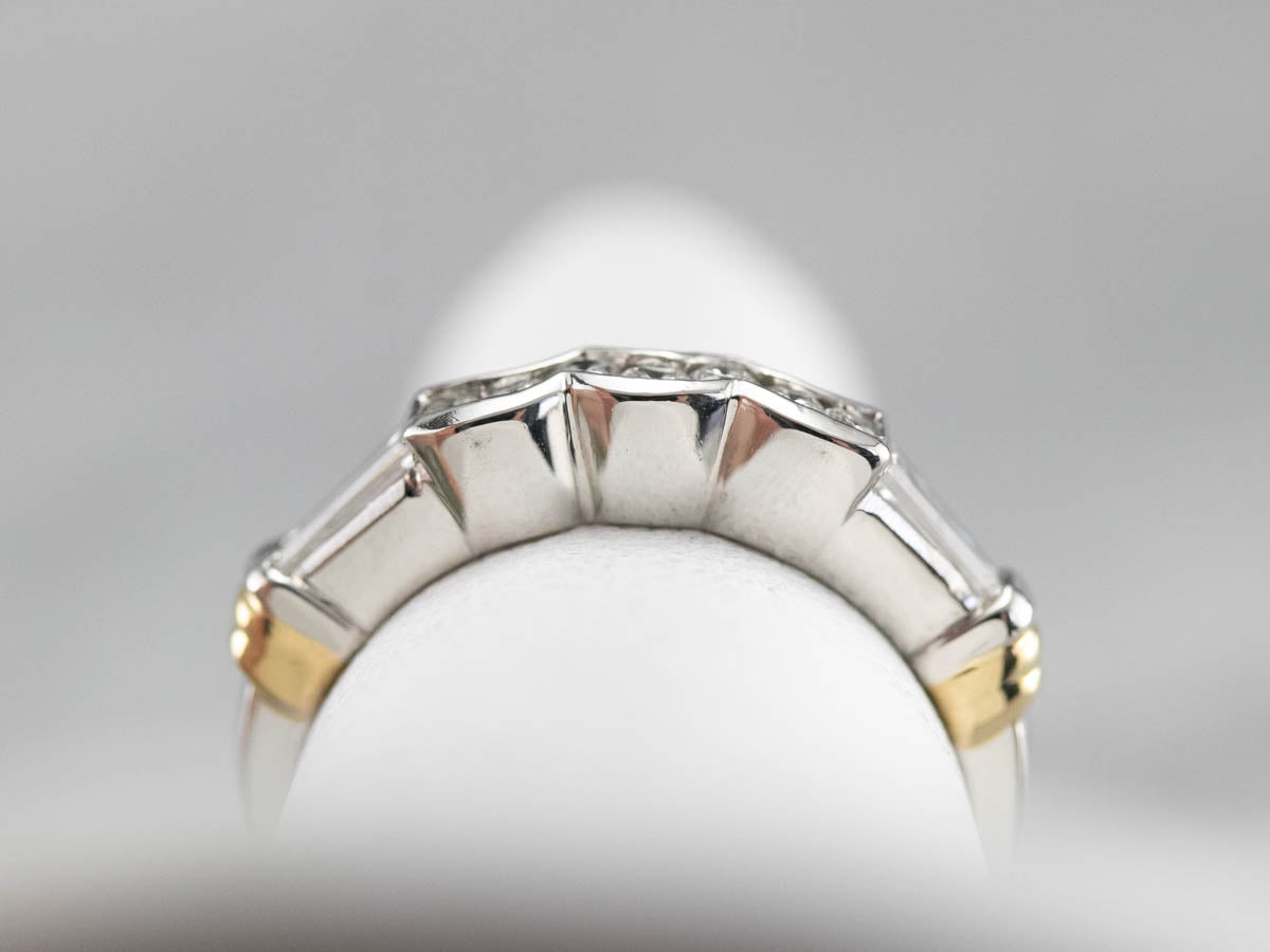 Diamond Platinum and 18K Gold Enhancer Band