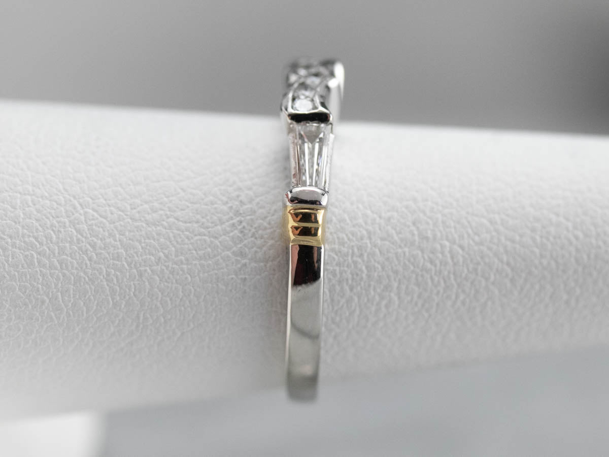 Diamond Platinum and 18K Gold Enhancer Band