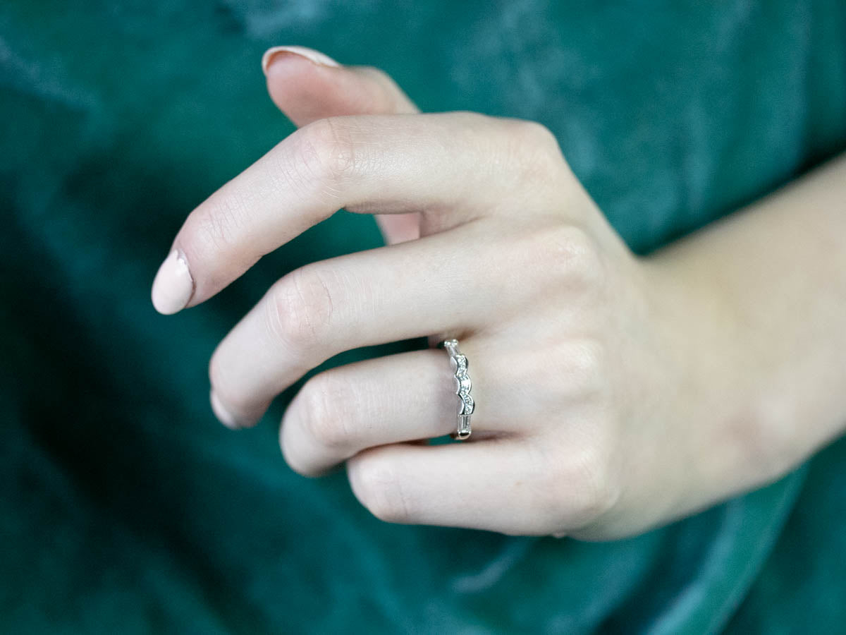 Diamond Platinum and 18K Gold Enhancer Band