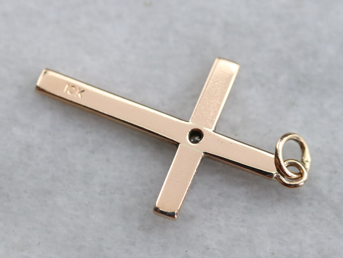 Diamond Cross Two Tone Gold Pendant