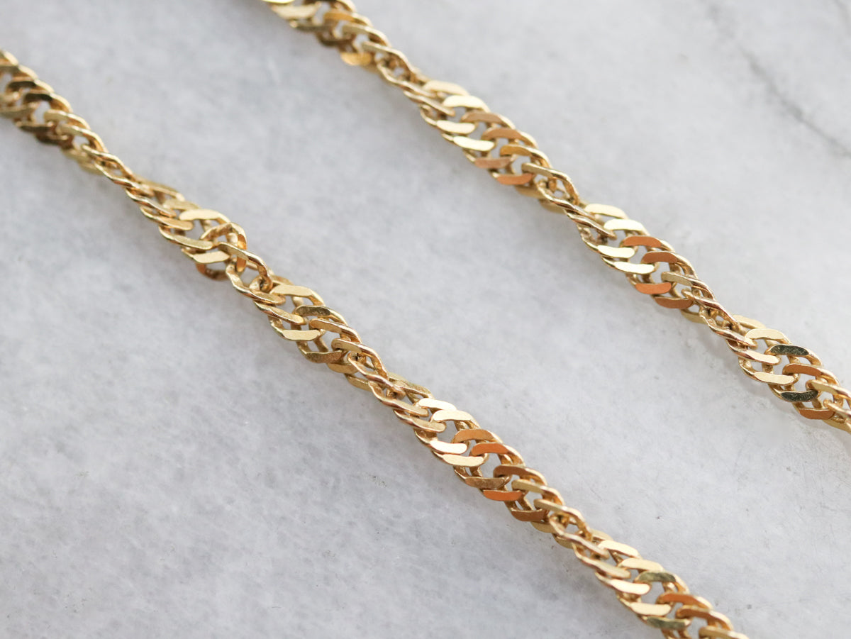 Fancy Twist Yellow Gold Chain Necklace