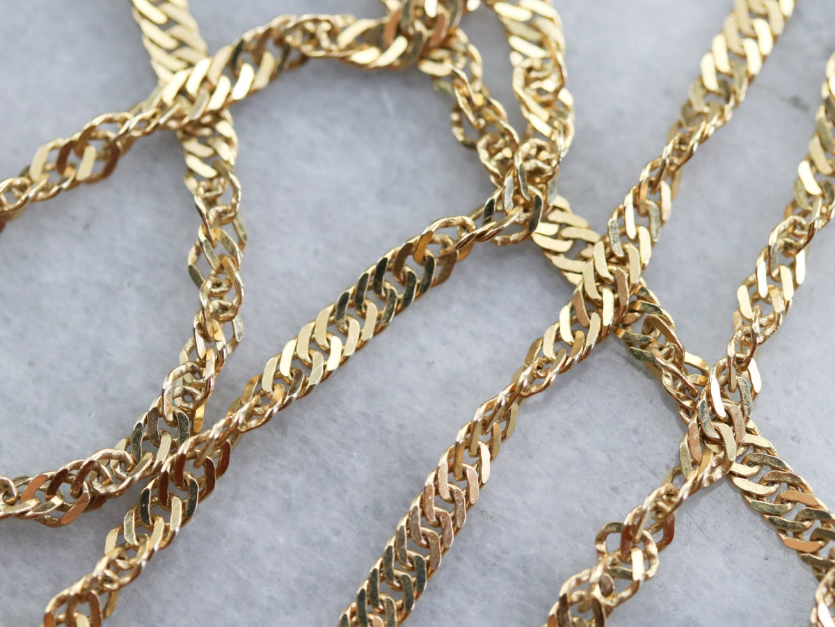 Fancy Twist Yellow Gold Chain Necklace