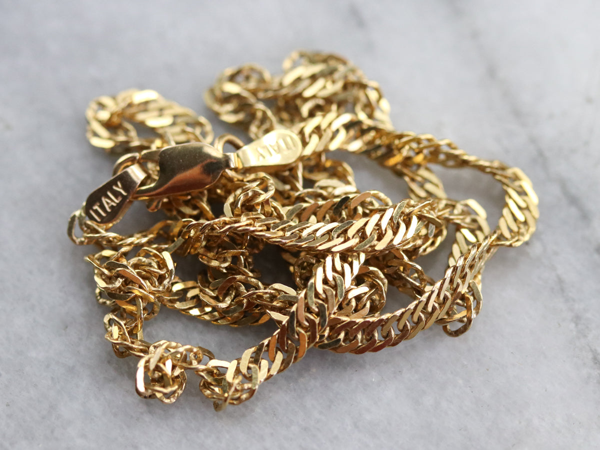 Fancy Twist Yellow Gold Chain Necklace
