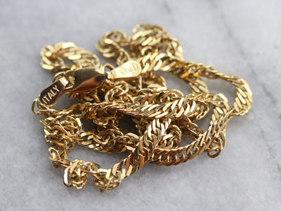 Fancy Twist Yellow Gold Chain Necklace