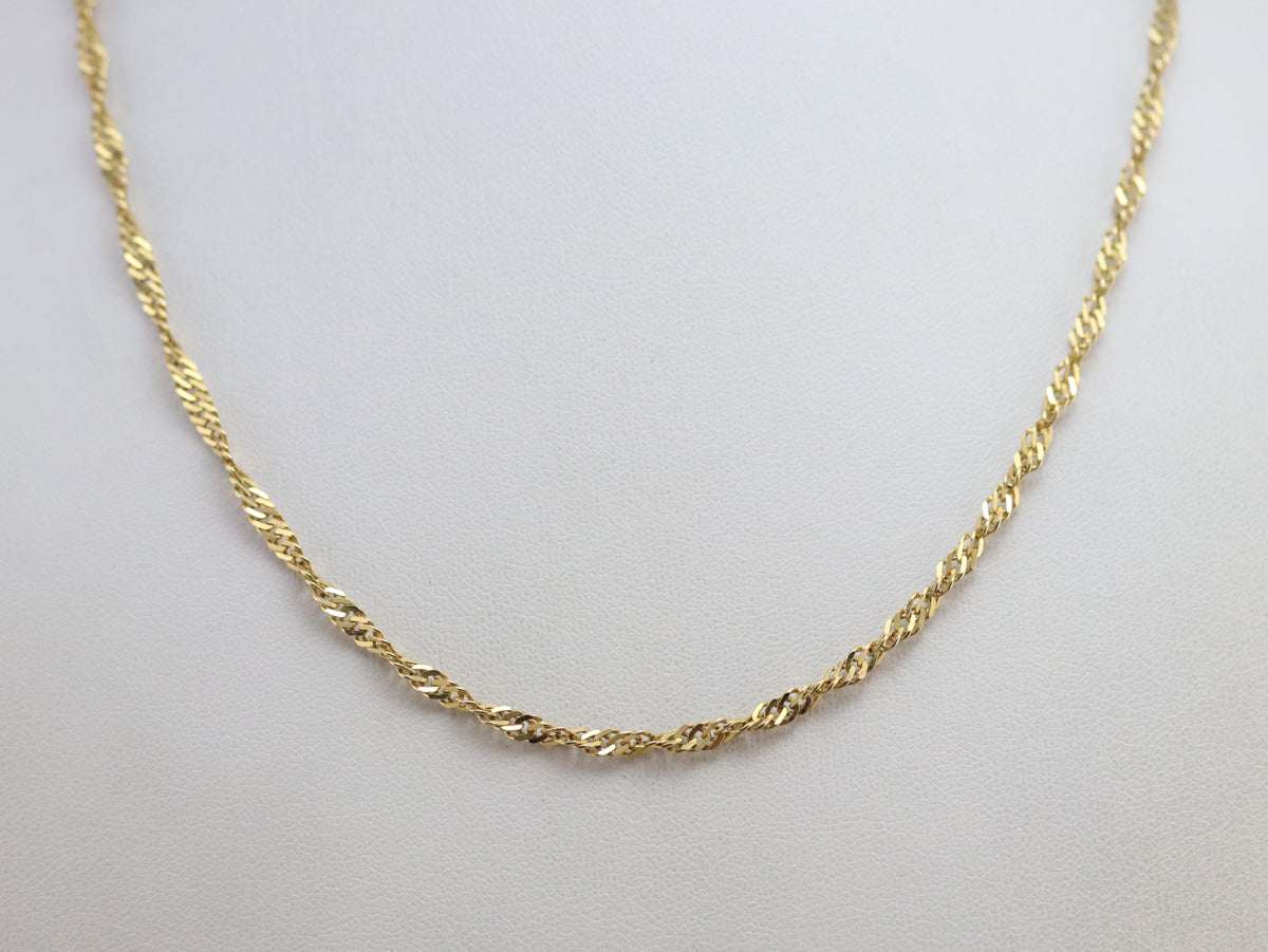 Fancy Twist Yellow Gold Chain Necklace
