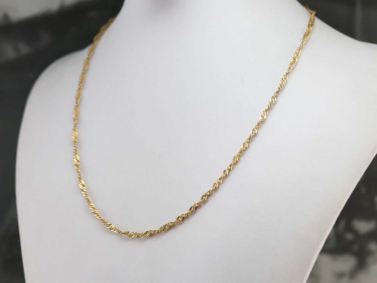 Fancy Twist Yellow Gold Chain Necklace