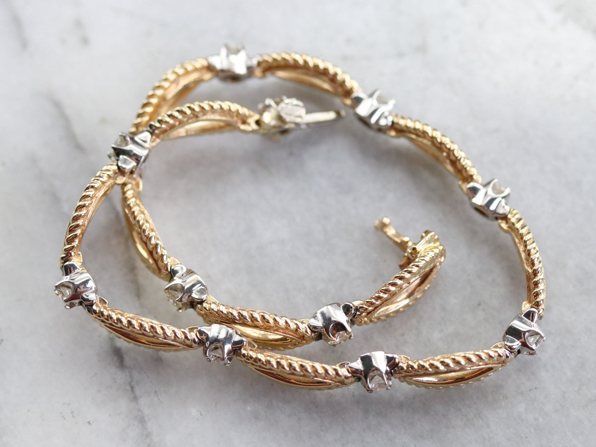 Diamond Gold Marquise Link Bracelet