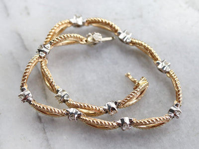Diamond Gold Marquise Link Bracelet