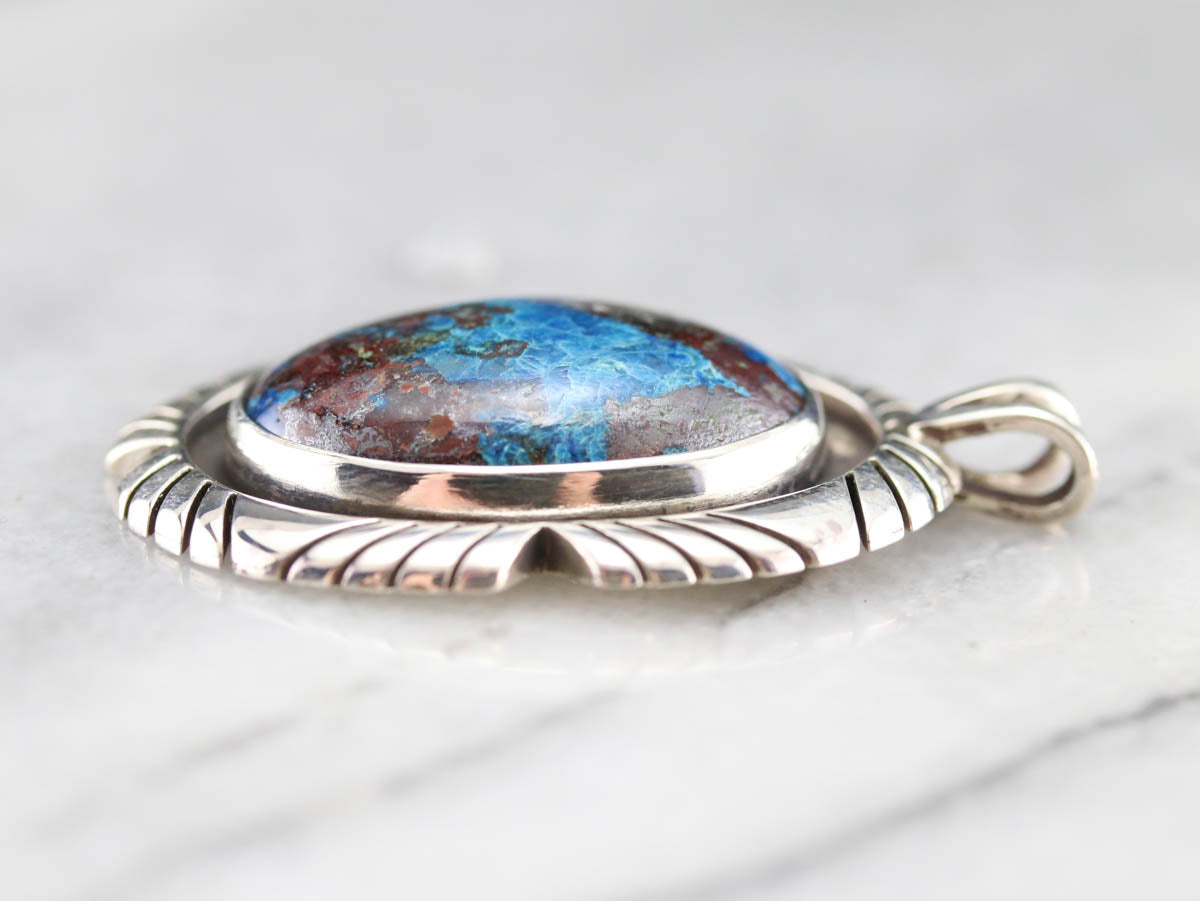 Tribal Style Chrysocolla Pendant