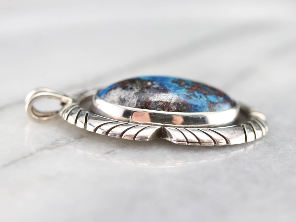 Tribal Style Chrysocolla Pendant