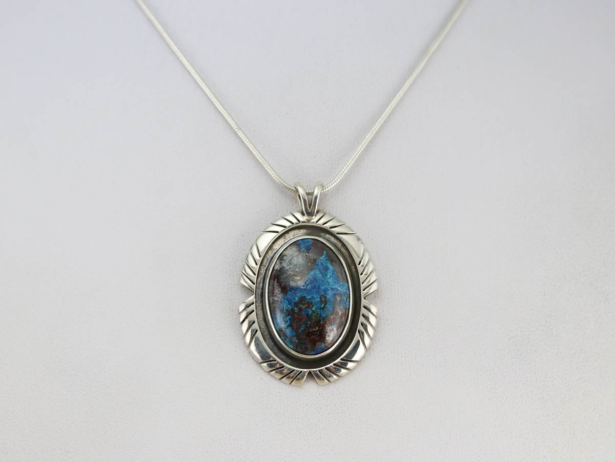 Tribal Style Chrysocolla Pendant