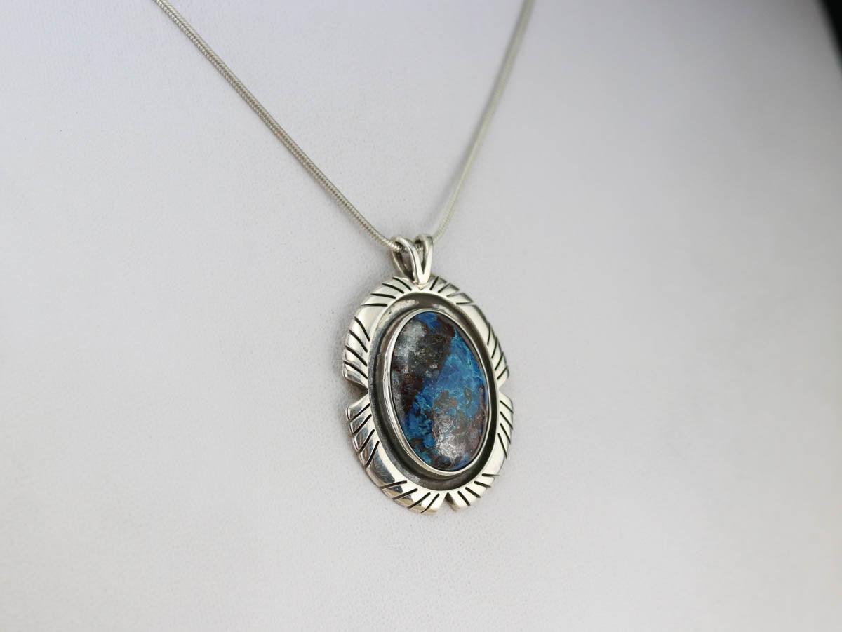 Tribal Style Chrysocolla Pendant
