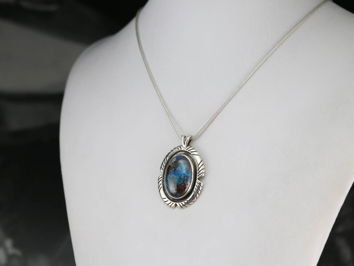 Tribal Style Chrysocolla Pendant