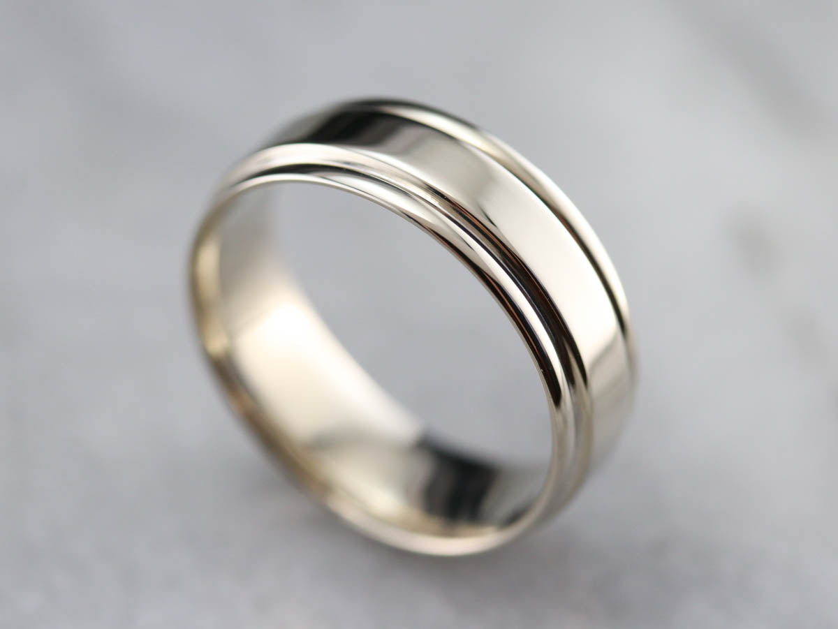 Vintage White Gold Band