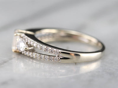Modern Emerald Cut Diamond Engagement Ring
