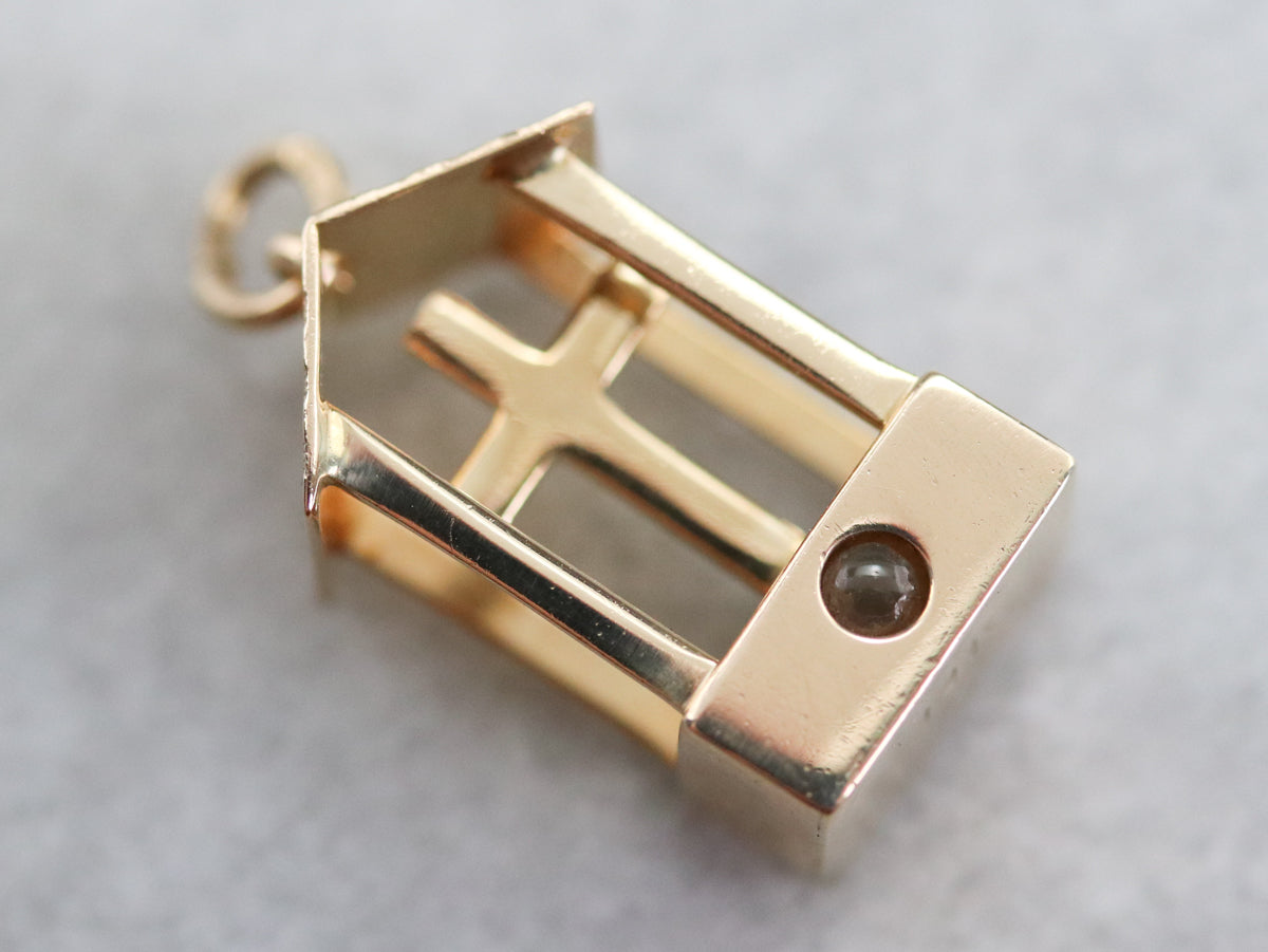 Vintage Cross and Well Charm