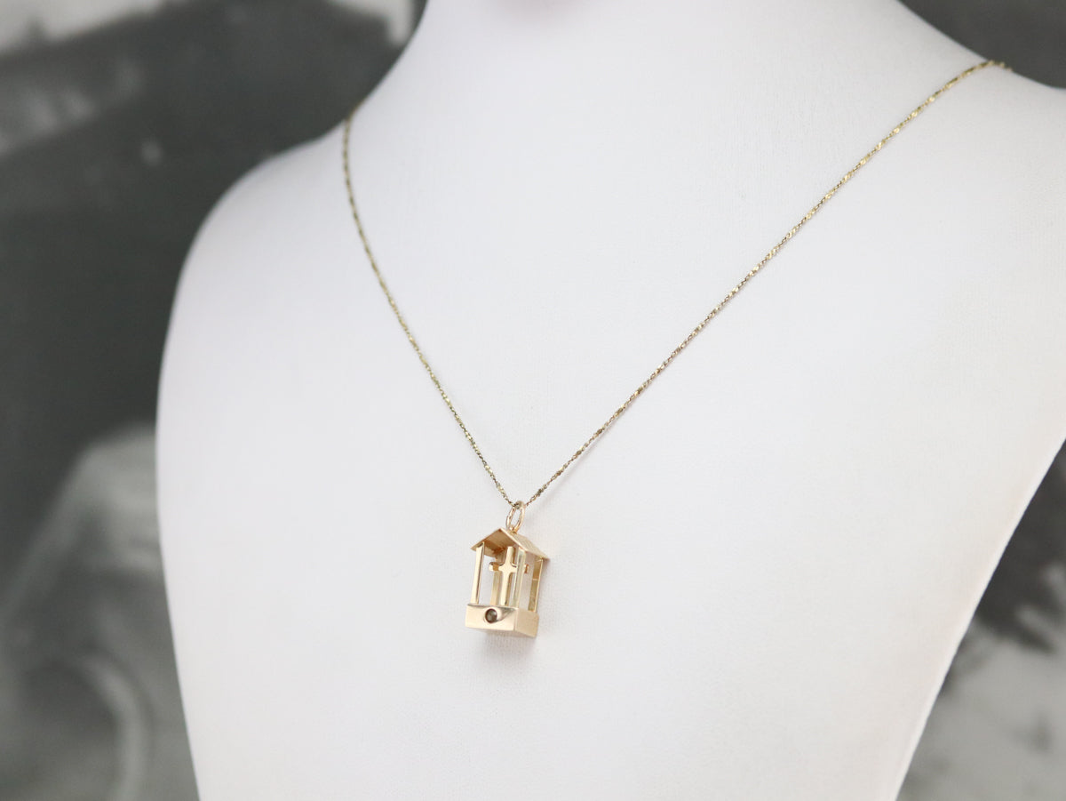 Vintage Cross and Well Charm